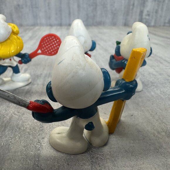 Schleich Smurf Lot of 6 Smurf Figures Vintage Peyo USED 70 80s Teacher Smurfette - Picture 10 of 16